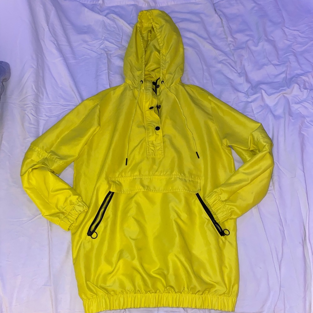 Yellow rain jacket